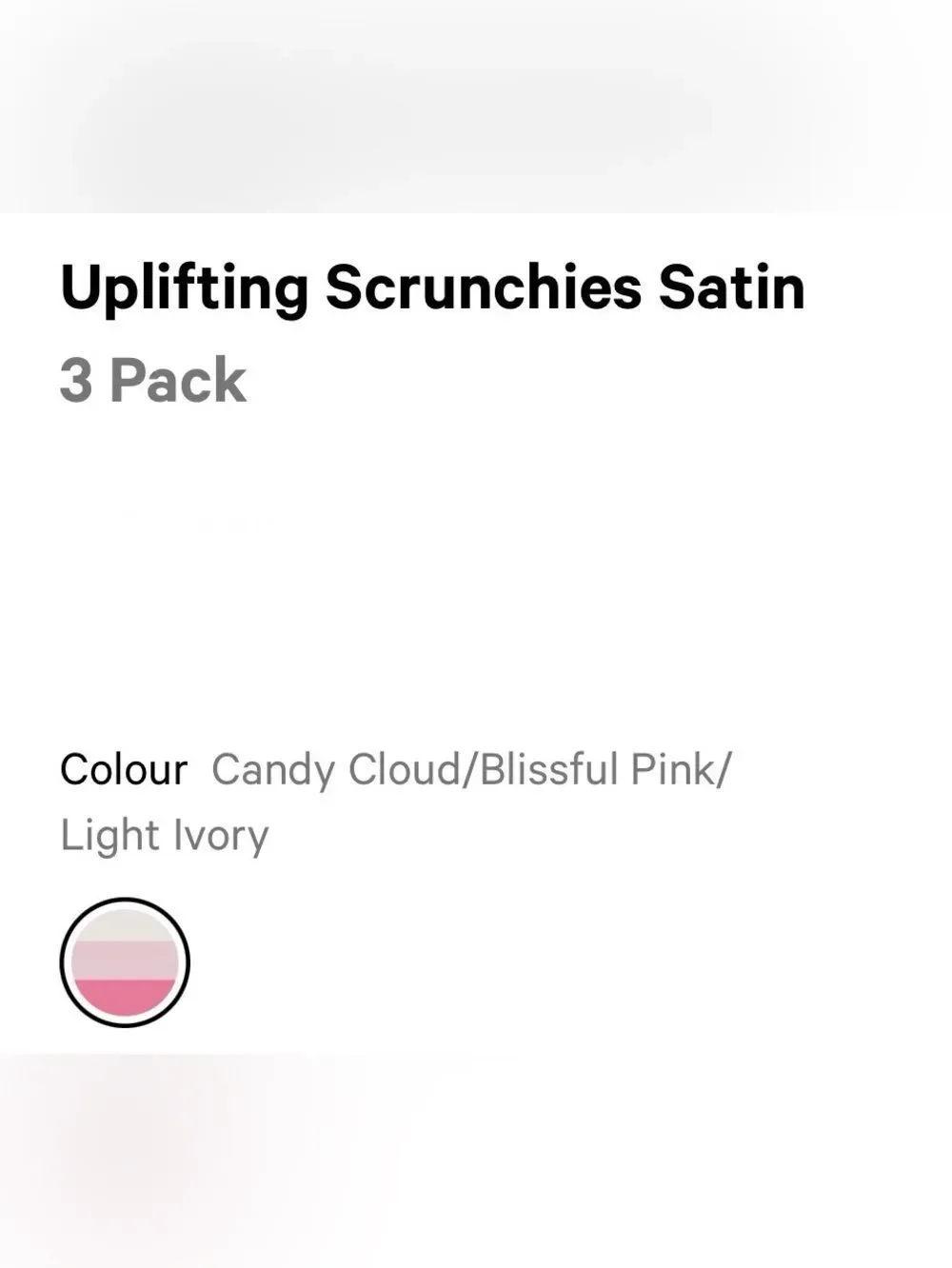 Lululemon Uplifting Scrunchies Satin 3 Pack Candy Cloud/Blissful Pink/Light Ivor